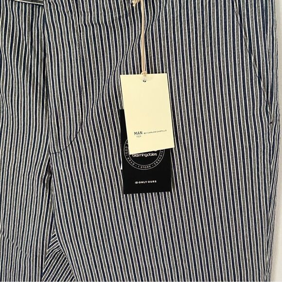 Man by Carlos Castillo Men’s Pin Striped Flat Front Pants - Picture 2 of 4